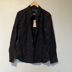 NWT Everlane Uniform 100% Cotton Men's Black Button Down Shirt MT